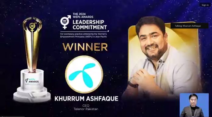 CEO Telenor Pakistan honored with WEPs award