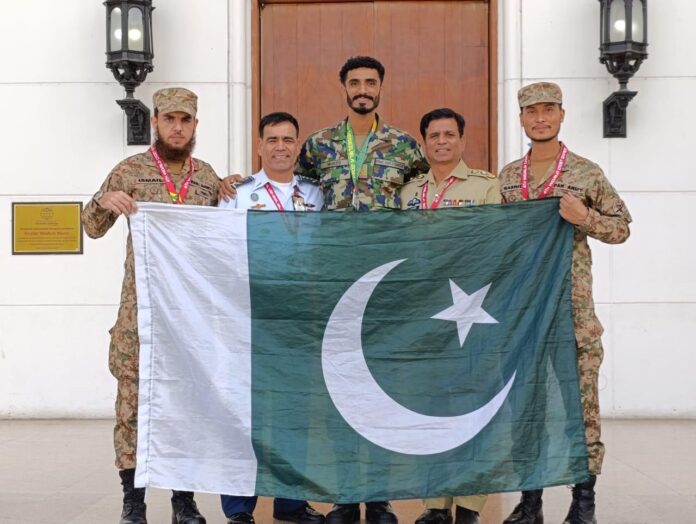 Pakistan Armed Forces’ tri services team won five medals at 4th CISM