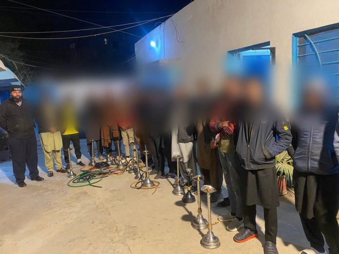 Police arrested 39 accused from illegal sheesha cafes