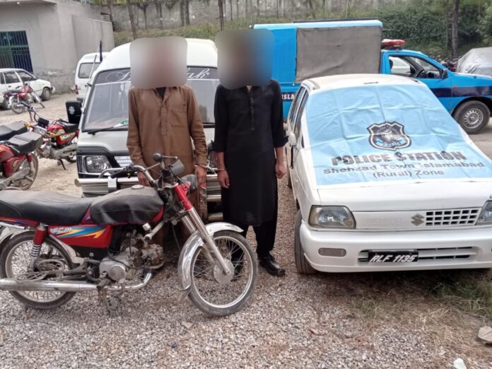 Two vehicle lifters arrested; stolen cars, bike recovered