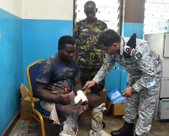 PNS MOAWIN visits Kenya, set up free medical camp