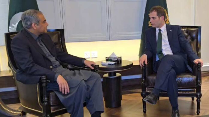Mohsin Naqvi, UK’s Hamish Falconer discuss strengthening Pak-UK relations