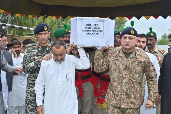 Lt Uzair Shaheed’s funeral prayer offered at Peshawar Garrison