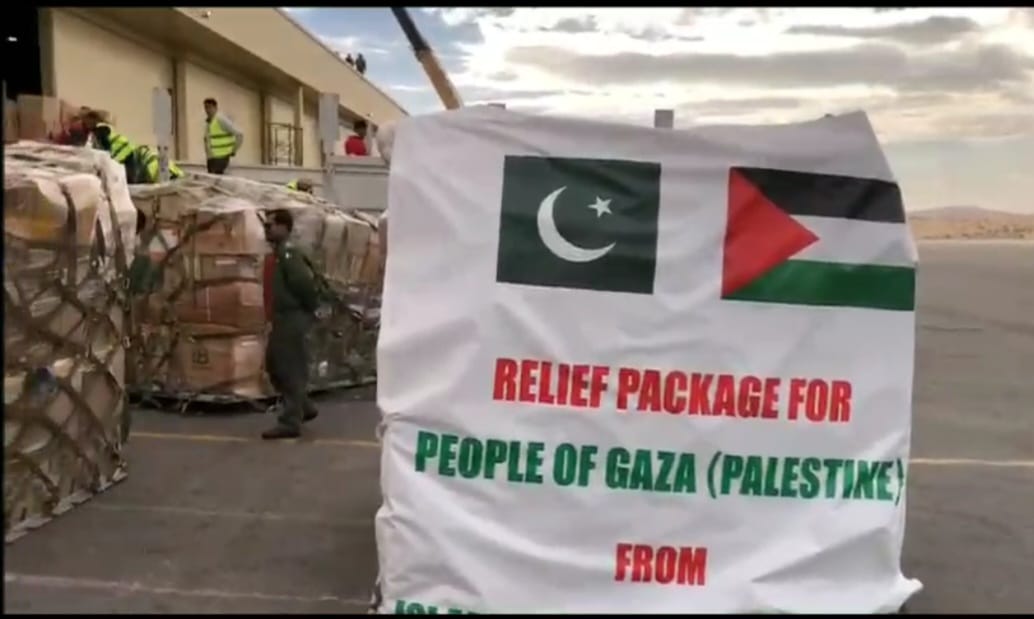 Pakistan’s 3rd batch of humanitarian assistance to Gaza arrives at El-Arish International Airport