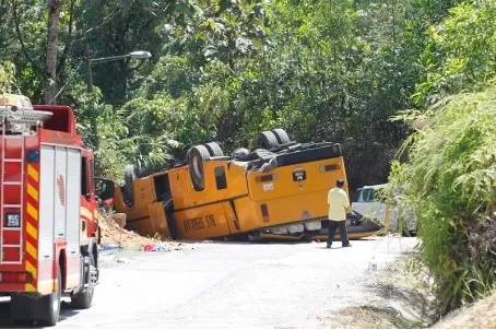 One student dies, 14 injured as school bus plunges into ravine near Shahdra