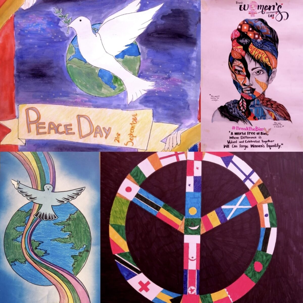 Youth paint 100 peace hopes in meaningful images